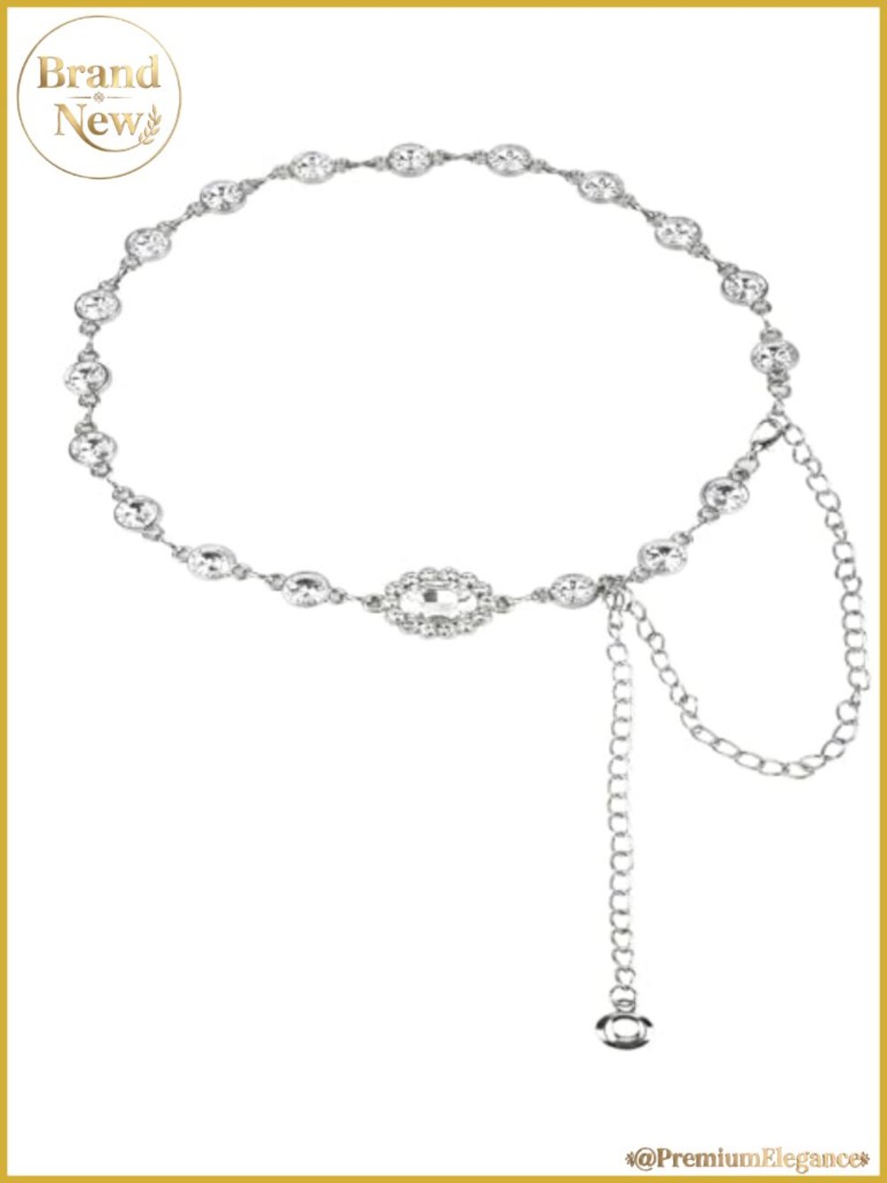 Western Rhinestone Concho Chain Belt